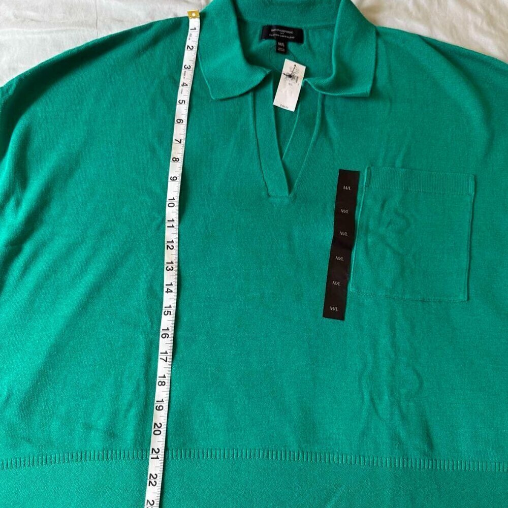NWT BANANA REPUBLIC Oversized Johnny-Collar Green Sweater Women's Size M/L - Picture 10 of 10